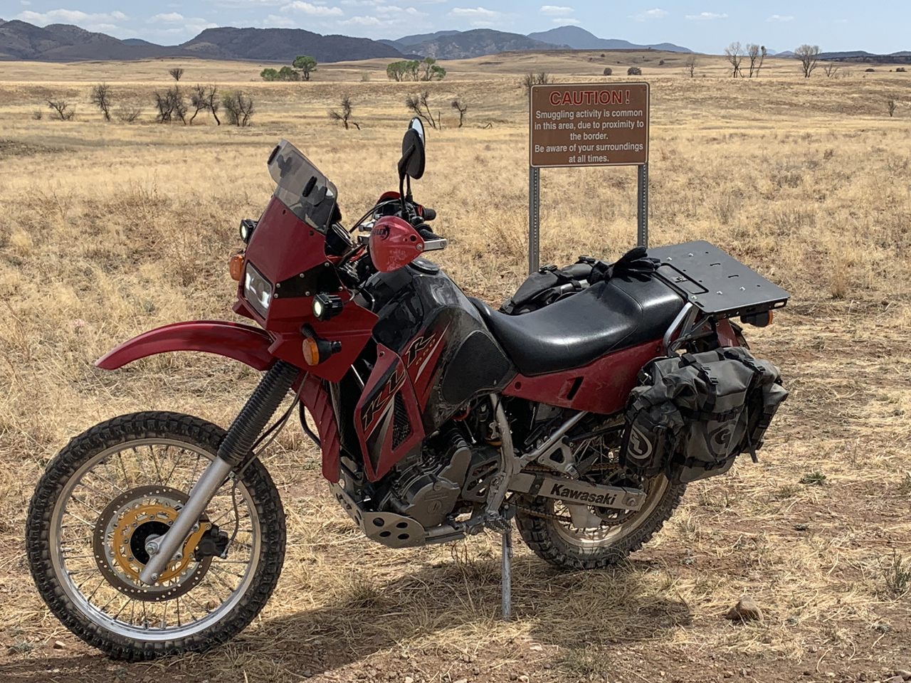 kawasaki klr650 us mexican boarder desert
