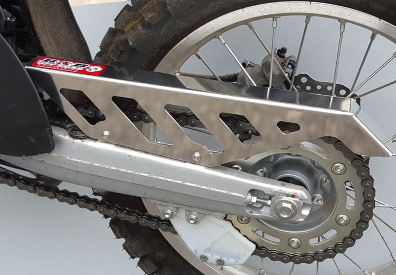 Polished Aluminum chain guard honda yamaha suzuki