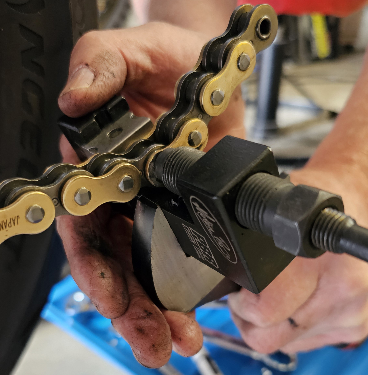 motion pro pbr chain breaker press rivet gold tool
