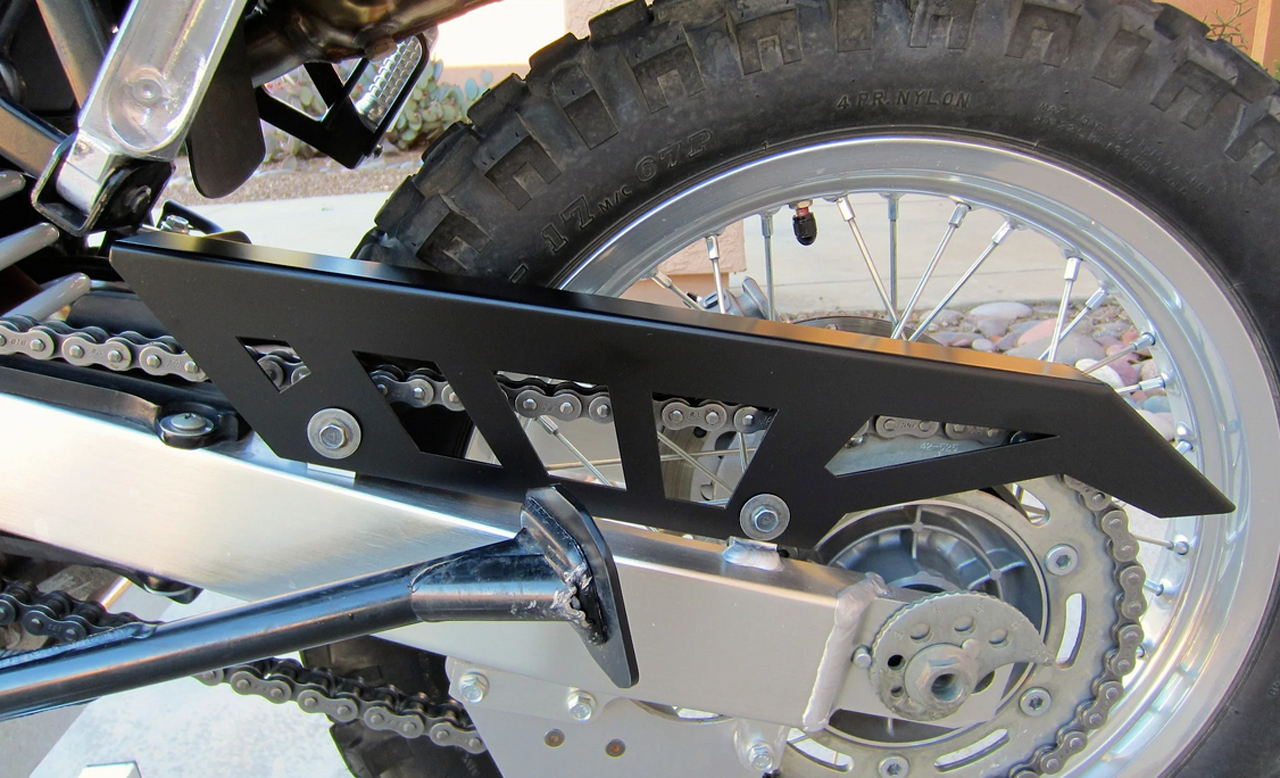 suzuki dr650 aluminum chain guard black powder coated