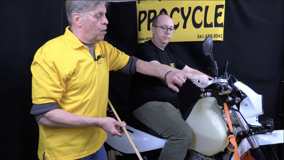 Carl and Austin demonstrate proper riding position